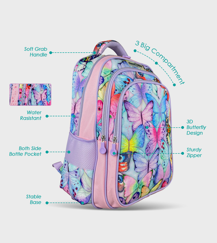 17.5" School Bag - Butterfly