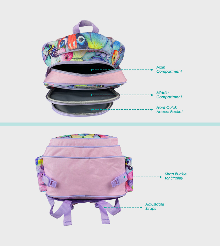 17.5" School Bag - Butterfly
