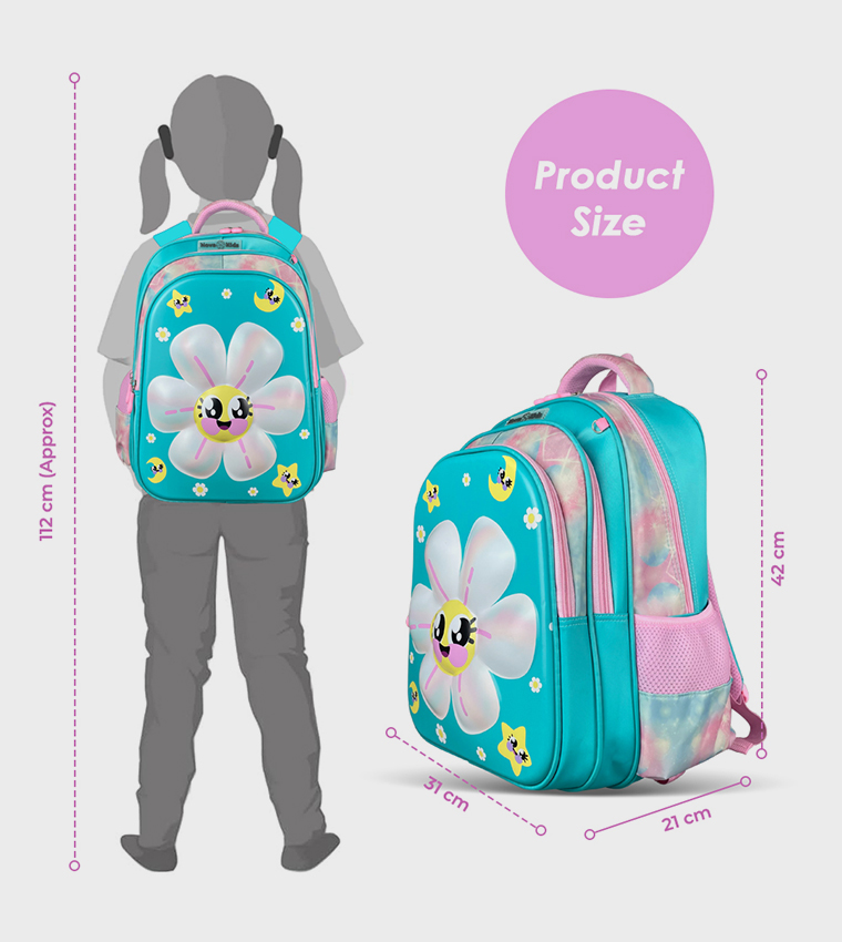 16.5" 3D School Bag - Daisy