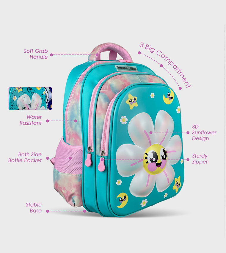 16.5" 3D School Bag - Daisy