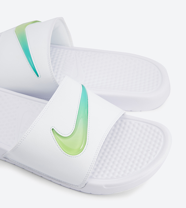 Buy Nike Benassi Jdi Broad Strap Round Toe Slides White NKAJ6745 101 In White 6thStreet Oman