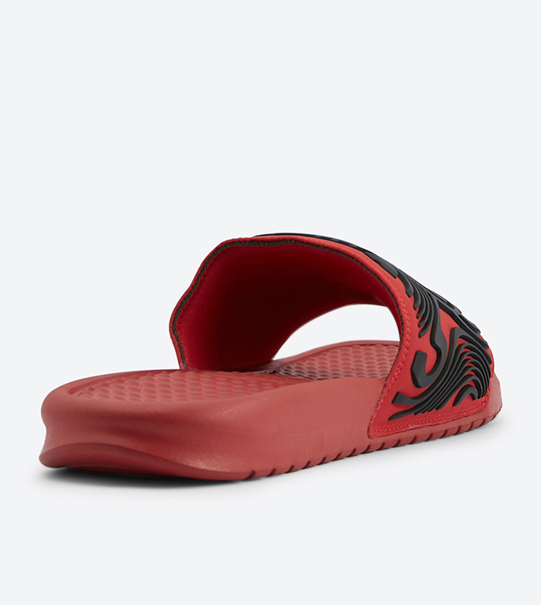 Buy Nike Benassi Jdi Broad Strap Round Toe Slides Red In Red 6thStreet Kuwait