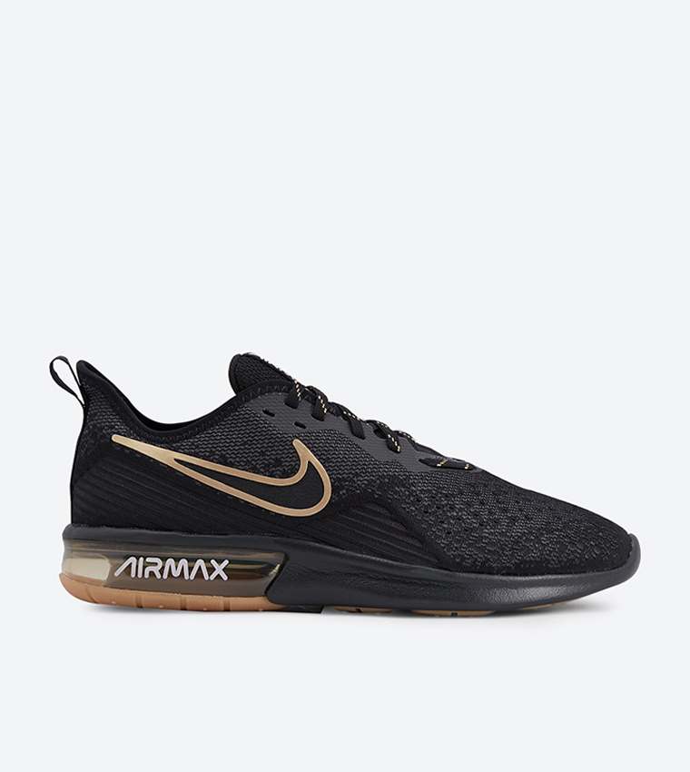 Buy Nike Air Max Sequent Lace Up Closure Flat Heel Sneakers Black In Black 6thStreet Kuwait