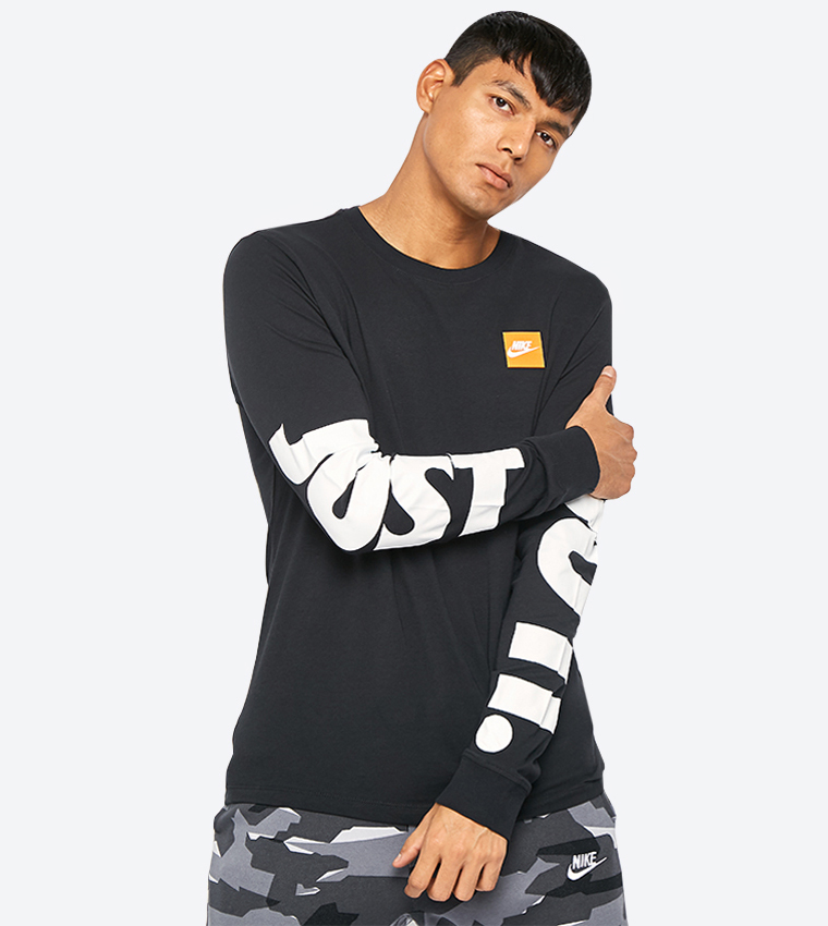 Nike just do it long sleeve t shirt best sale