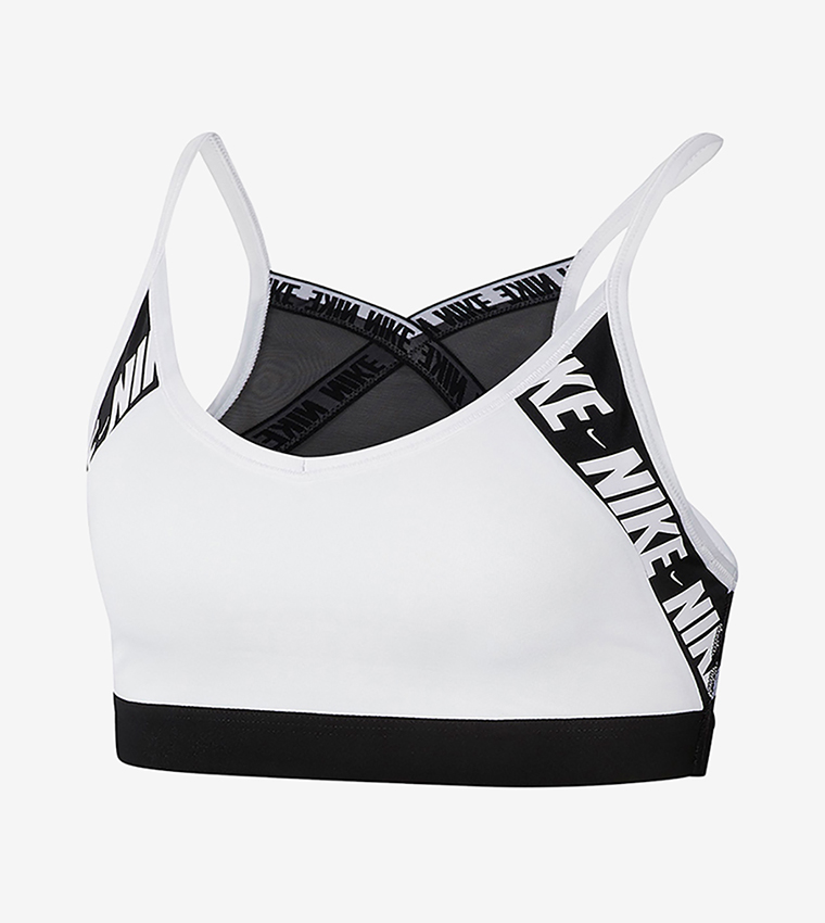 Buy Nike Nike Indy Logo Bra White In White