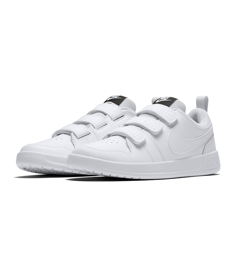 Buy Nike Pico 5 Gs Triple Velcro Closure Round Toe Sneakers White In White  | 6thStreet Qatar