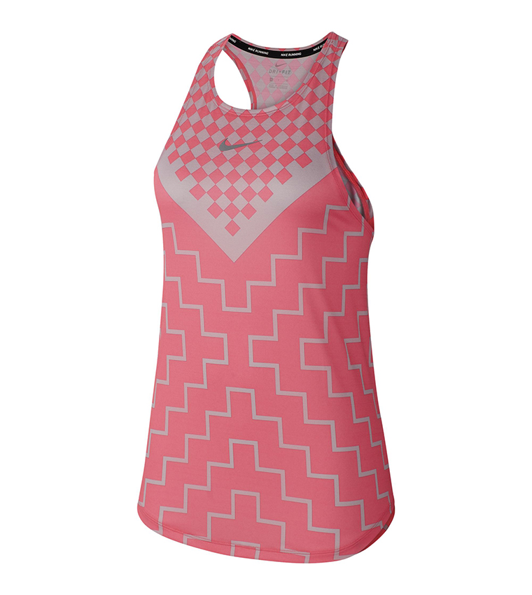 Runway Geo Printed Sleeveless Stylish Tank Top - Pink