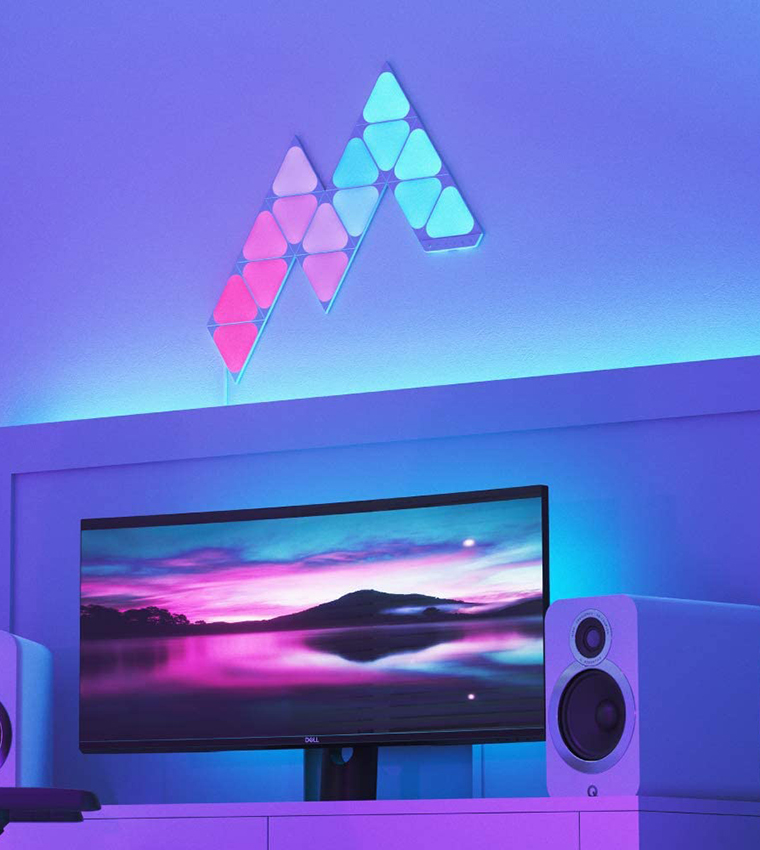 Shapes Triangles Mini Expansion Pack Smart Wifi Led Panel System W- Music Visualizer 10 Pack White