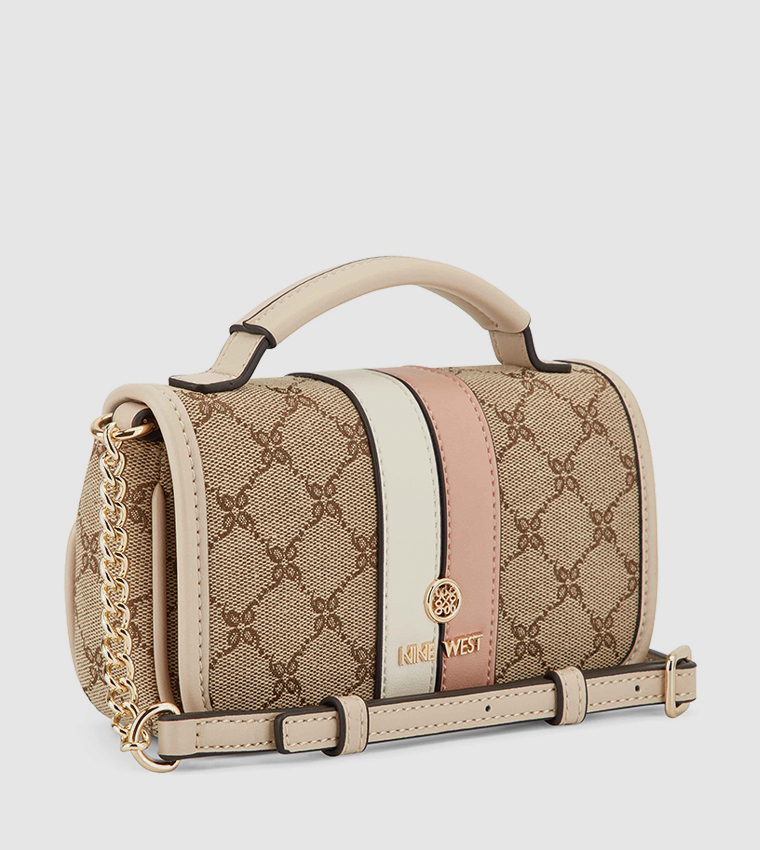 DELAINE Patterned Logo Detail Crossbody Bag