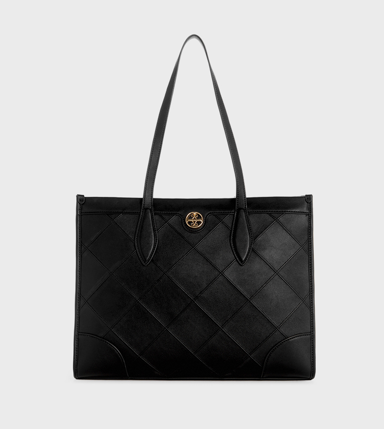 Buy Nine West GRAYSEN Jet Set Metal Accent Tote Bag In Black 6thStreet UAE
