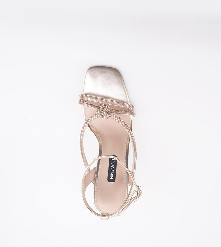FAIR Embellished Ankle Strap Heeled Sandals