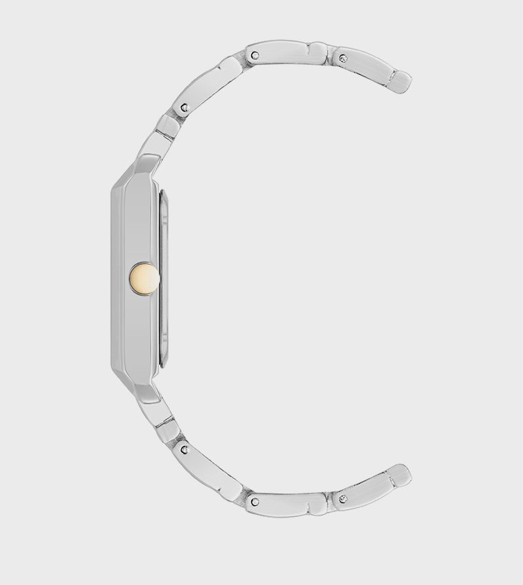 ساعة أنالوغ بعقارب وقرص مستطيل