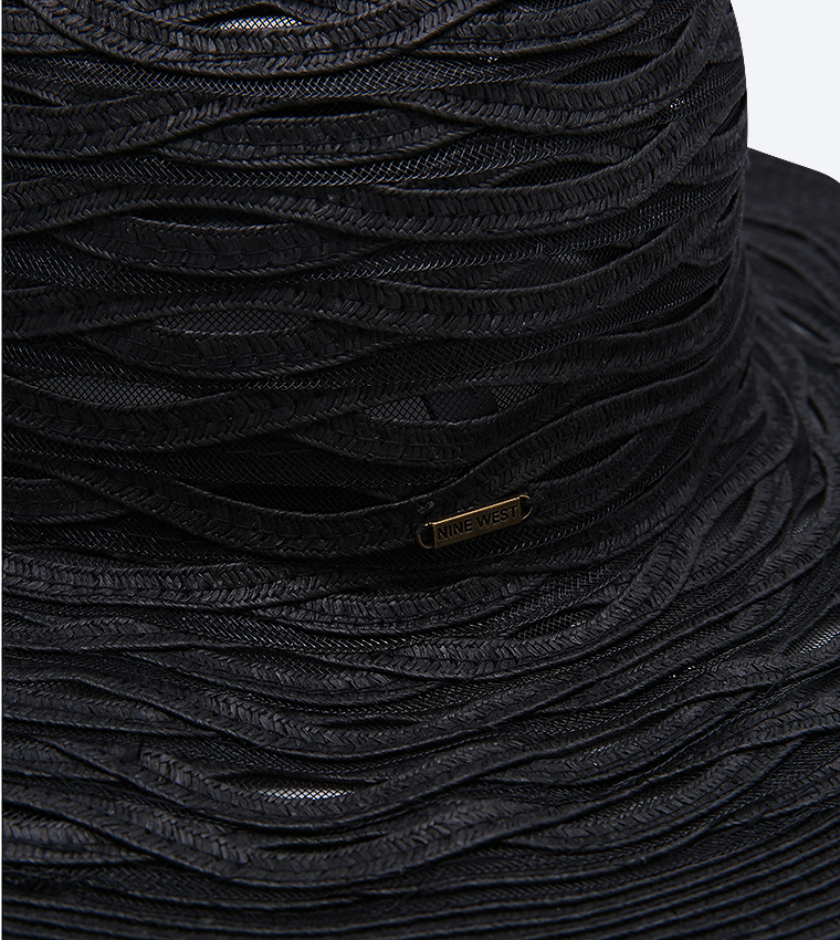 Sheer Striped Floppy Hat - NAVY (Pack of 6)