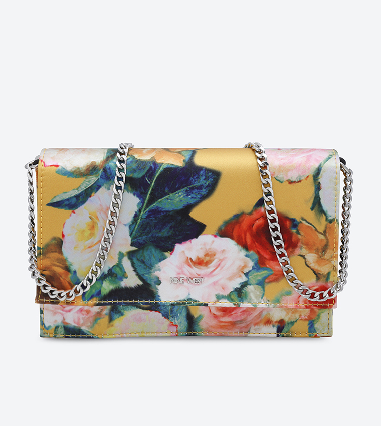 Buy Nine West Anndi Floral Printed Shoulder Bag Yellow In Yellow