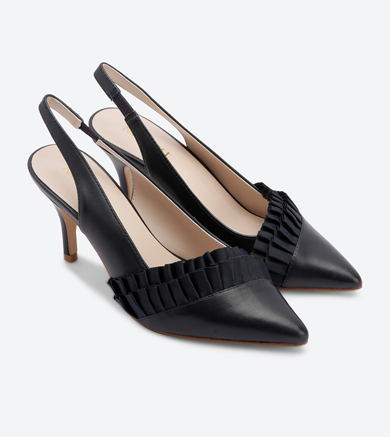 Buy Nine West Knowingly Slingback Pumps Navy NWKNOWINGLY In Navy ...