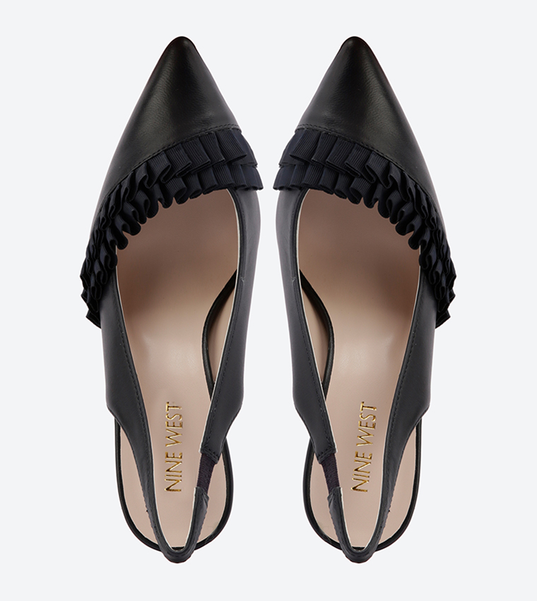 Buy Nine West Knowingly Slingback Pumps Navy NWKNOWINGLY In Navy ...
