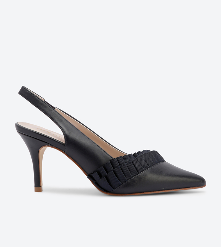 Buy Nine West Knowingly Slingback Pumps Navy NWKNOWINGLY In Navy ...