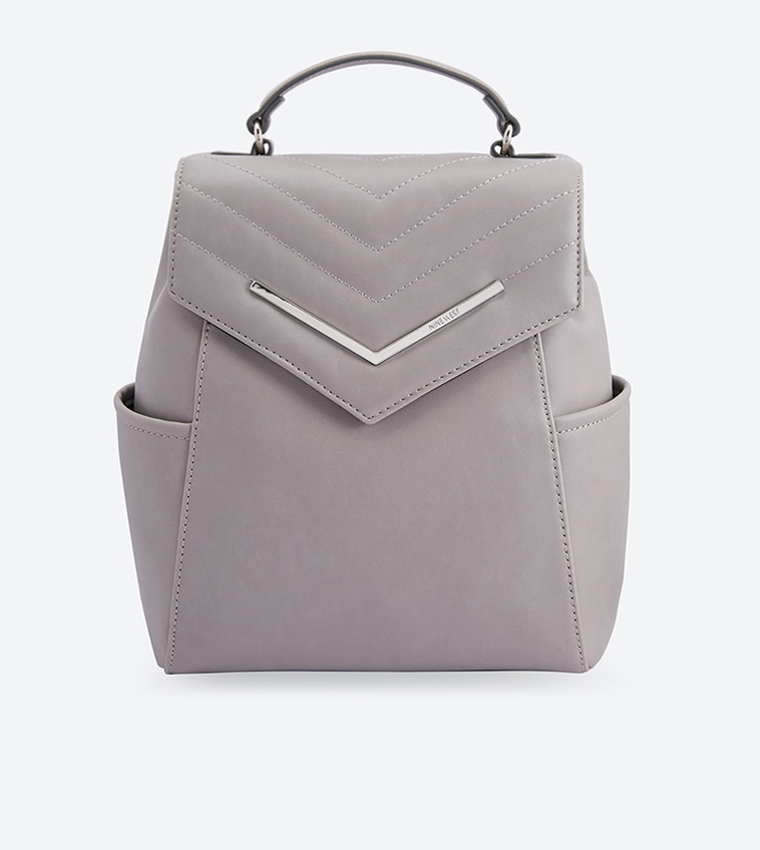 Buy Nine West Rainn Magnetic Snaps Closure Backpack Grey In Grey 6thStreet Oman