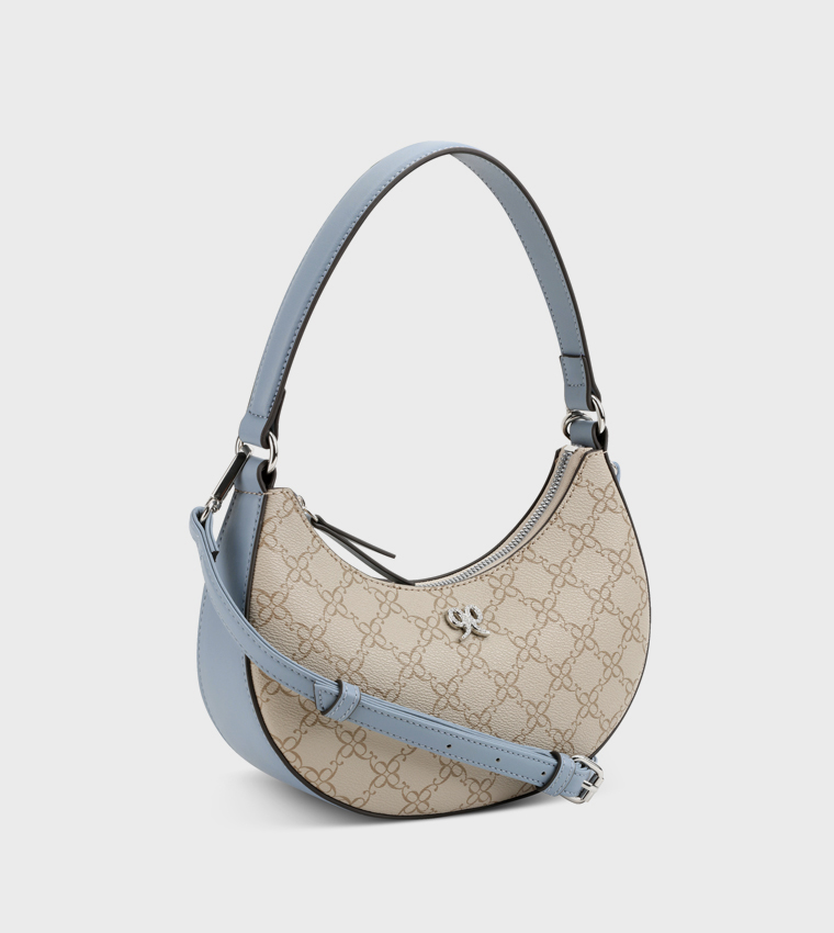 ELIORA-PEARLS Patterned Hobo Bag
