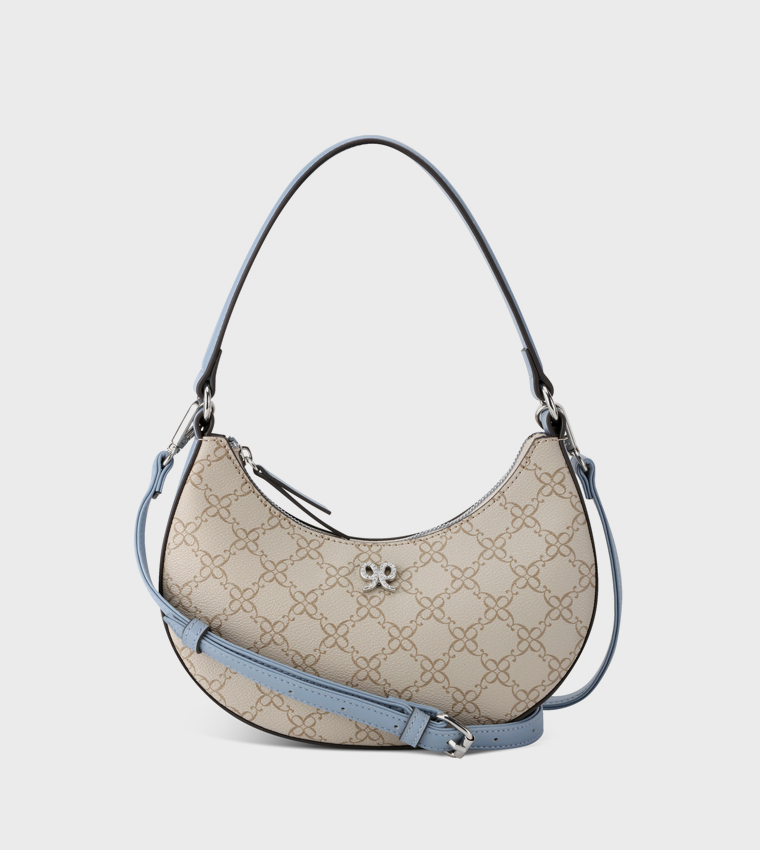 ELIORA-PEARLS Patterned Hobo Bag