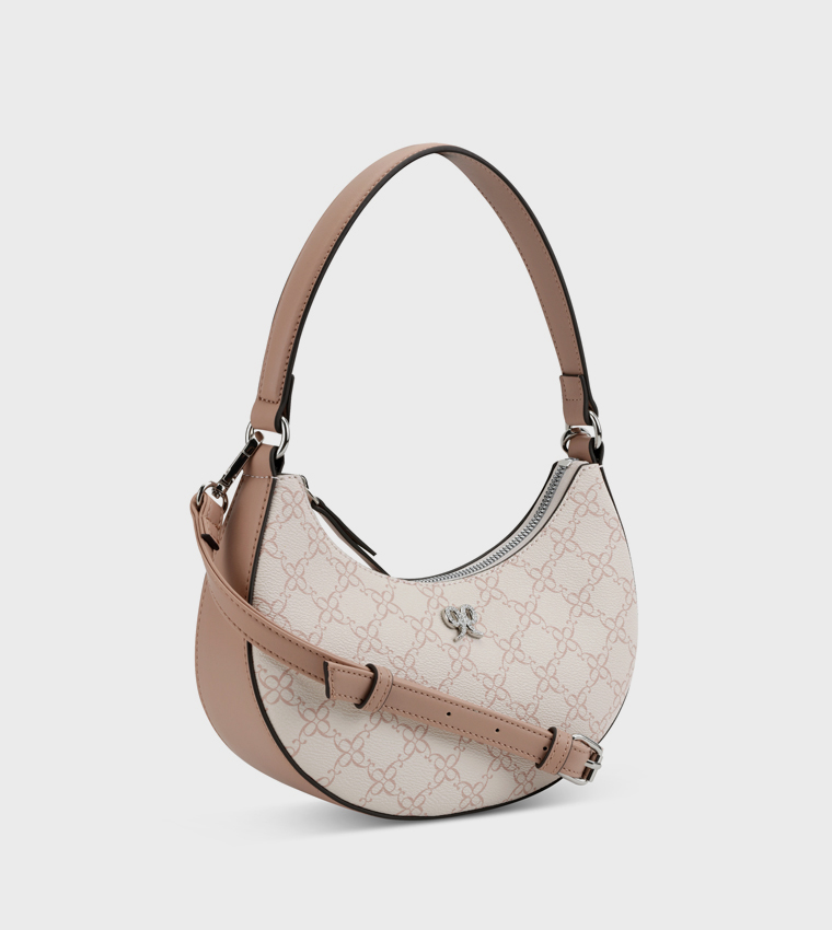 ELIORA-PEARLS Patterned Hobo Bag