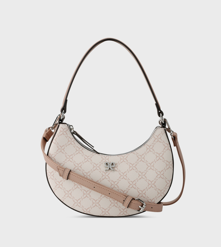 ELIORA-PEARLS Patterned Hobo Bag