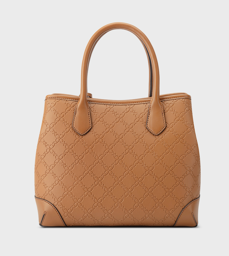 KYLENE Monogram Debossed Satchel Bag