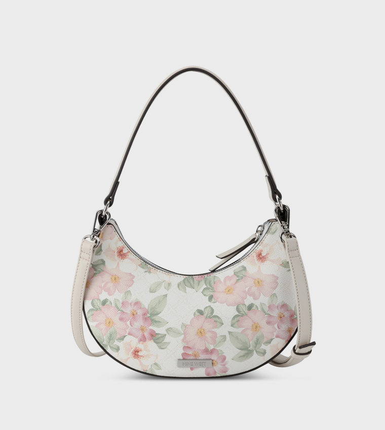 ELIORA-PEARLS Floral Patterned Hobo Bag