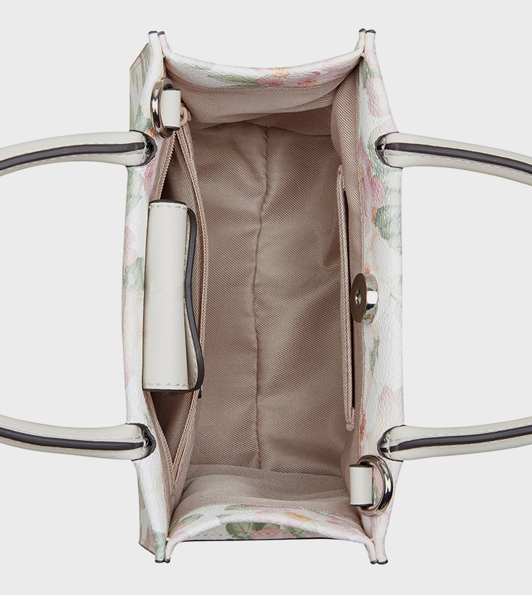 ELIORA-PEARLS Floral Printed Mini Tote Bag