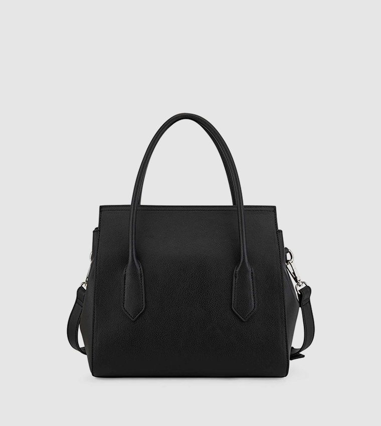 Buy Nine West HARMON Logo Detail Satchel Bag In Black | 6thStreet Saudi ...