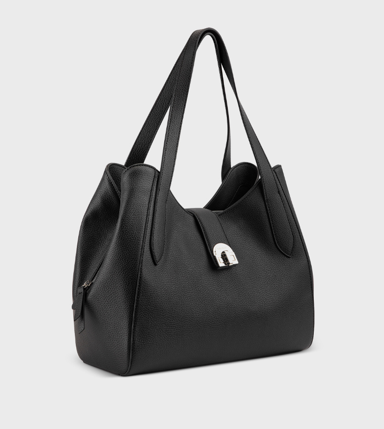 GELINA Textured Satchel Bag