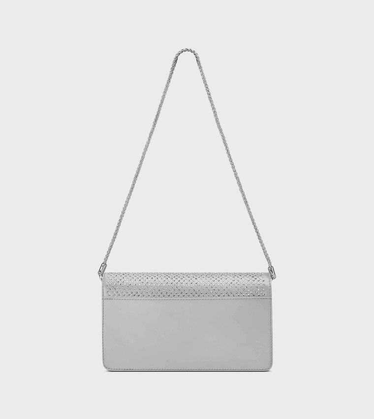 AMINAH Embellished Chain Handle Crossbody Bag