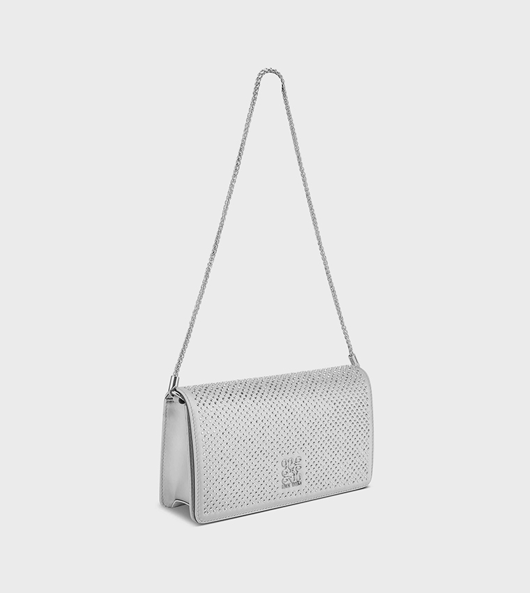 AMINAH Embellished Chain Handle Crossbody Bag