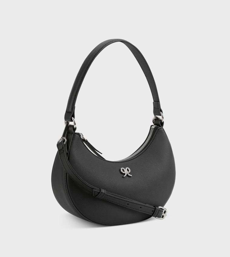 ELIORA-PEARLS Textured Hobo Bag