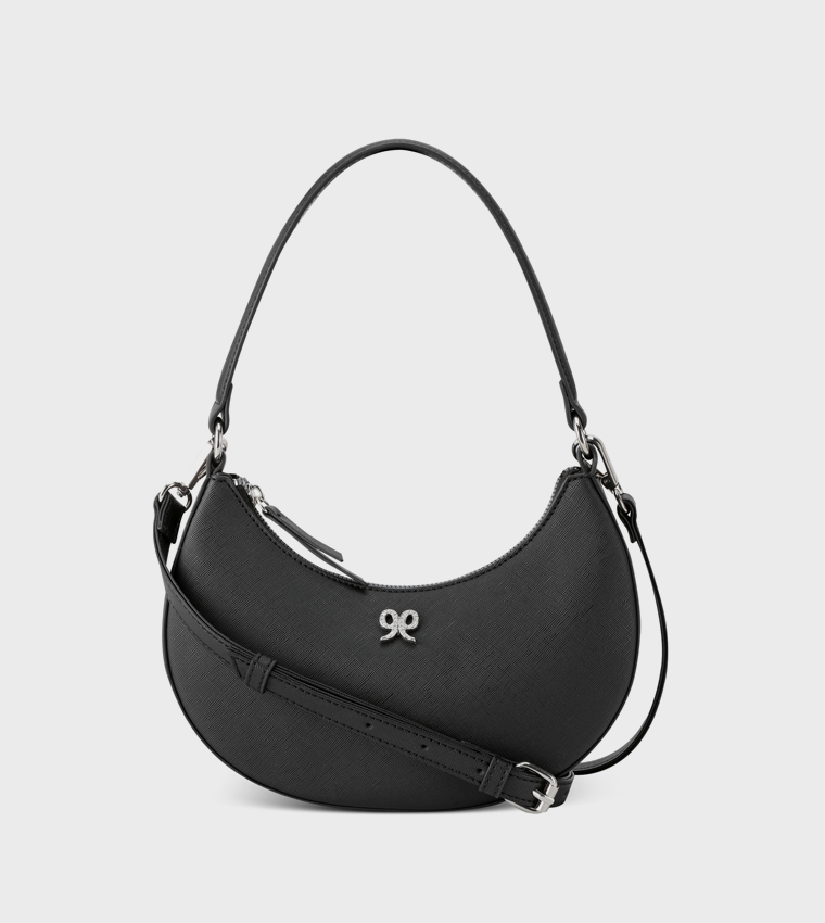 ELIORA-PEARLS Textured Hobo Bag