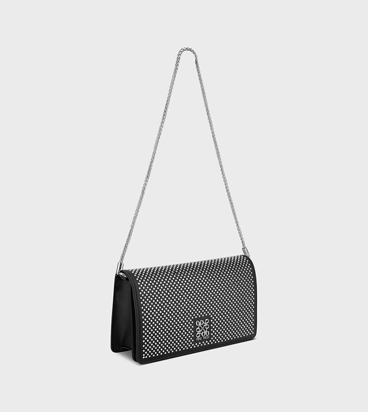 AMINAH Embellished Chain Handle Crossbody Bag