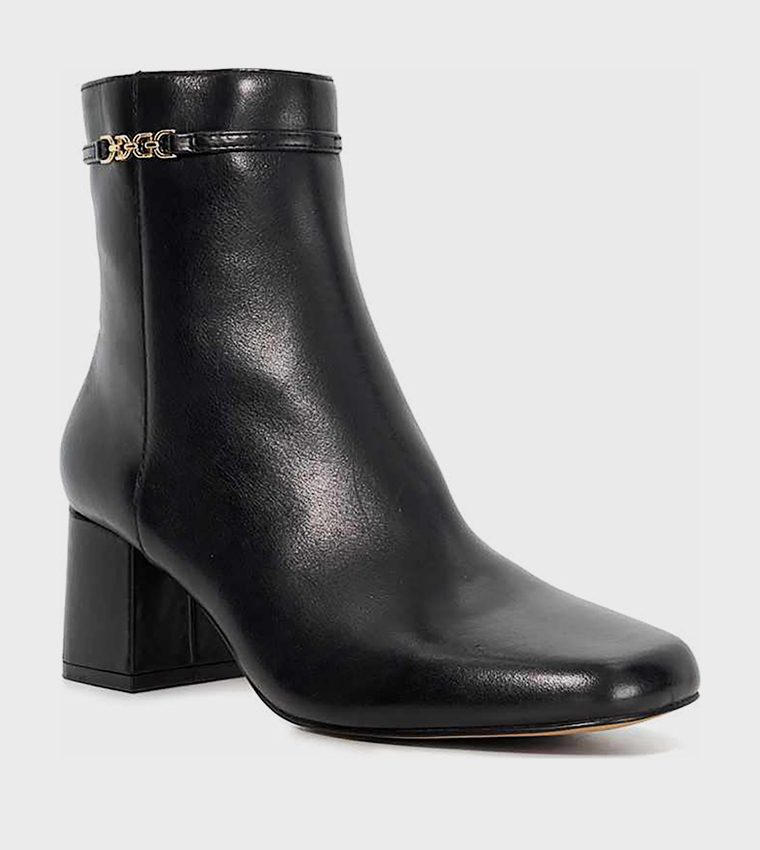 OAKLEE Square Toe Heeled Calf High Boots