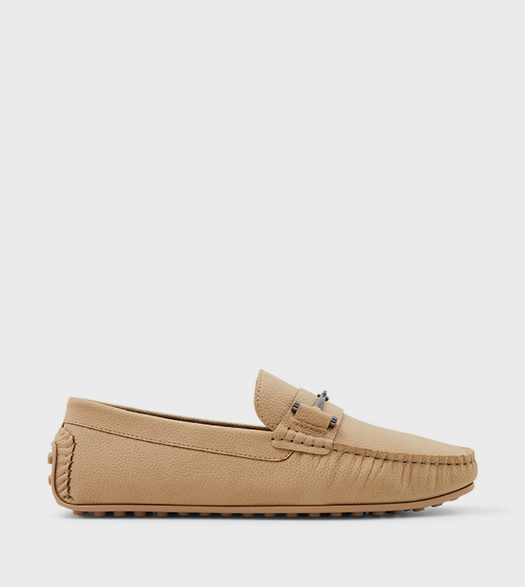 OAKMONT_H Metal Accent Square Toe Loafers