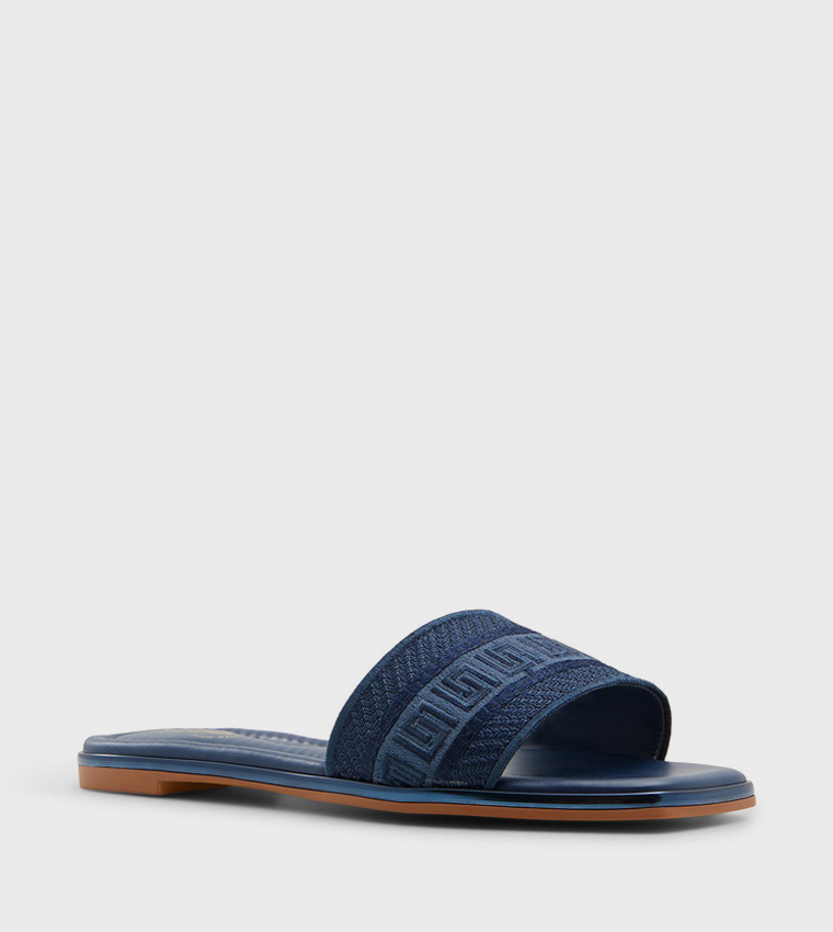 OCEANIA Embroidered Strap Flat Sandals