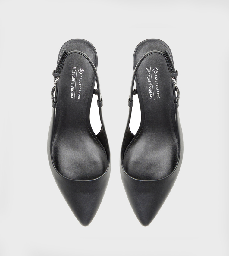 ODDETTE Kitten Heel Slingback Pumps