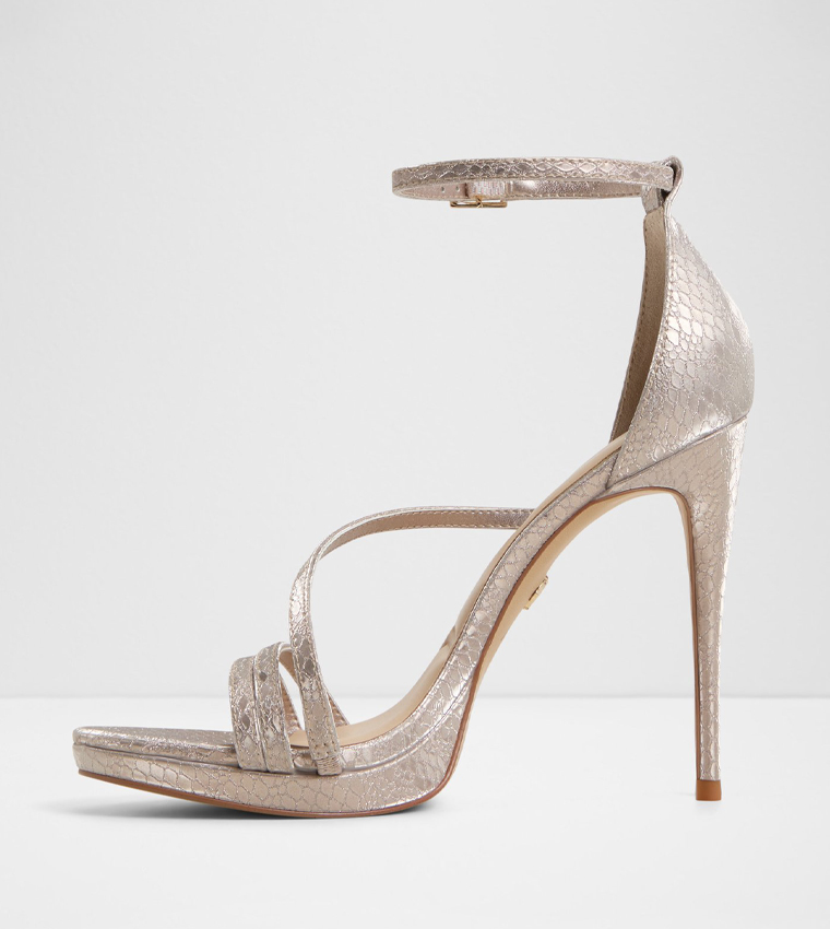 ODELLA Textured Strappy Heeled Sandals
