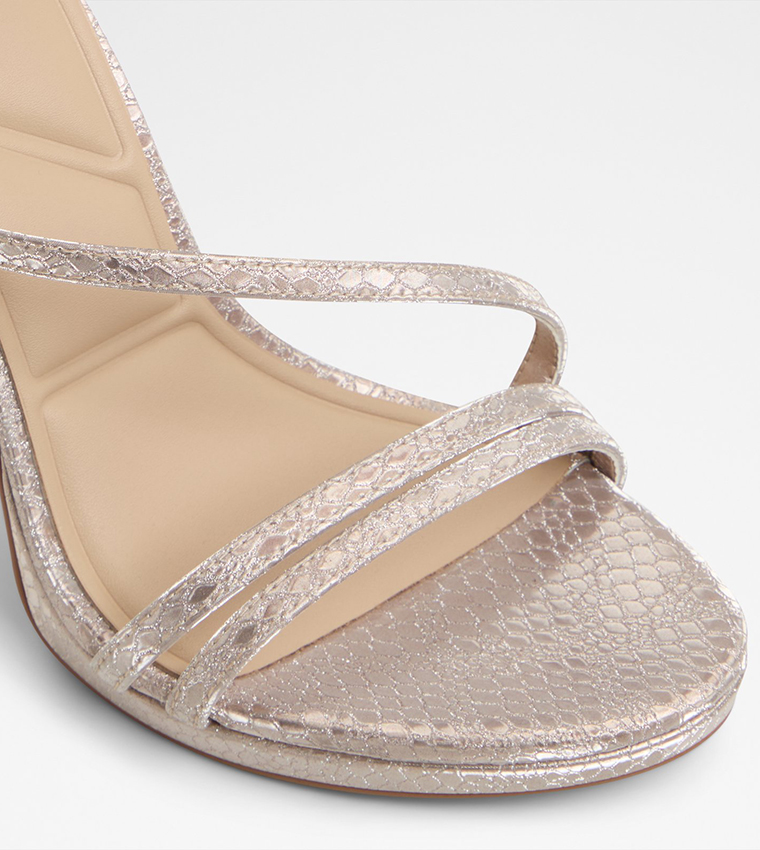 ODELLA Textured Strappy Heeled Sandals