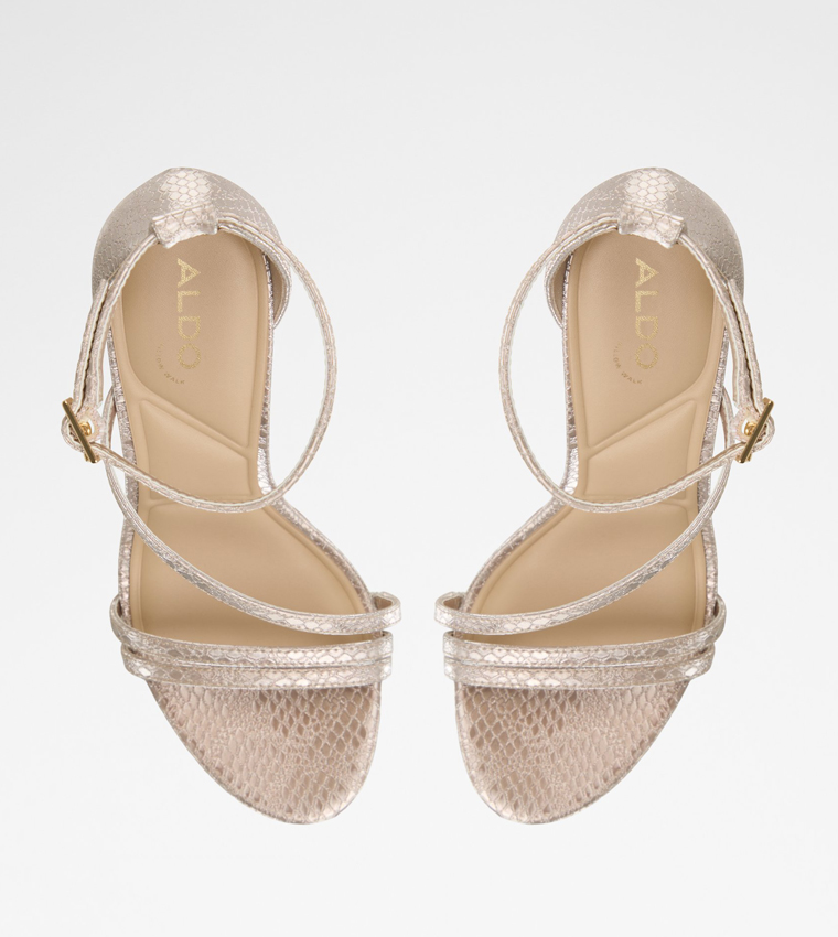 ODELLA Textured Strappy Heeled Sandals