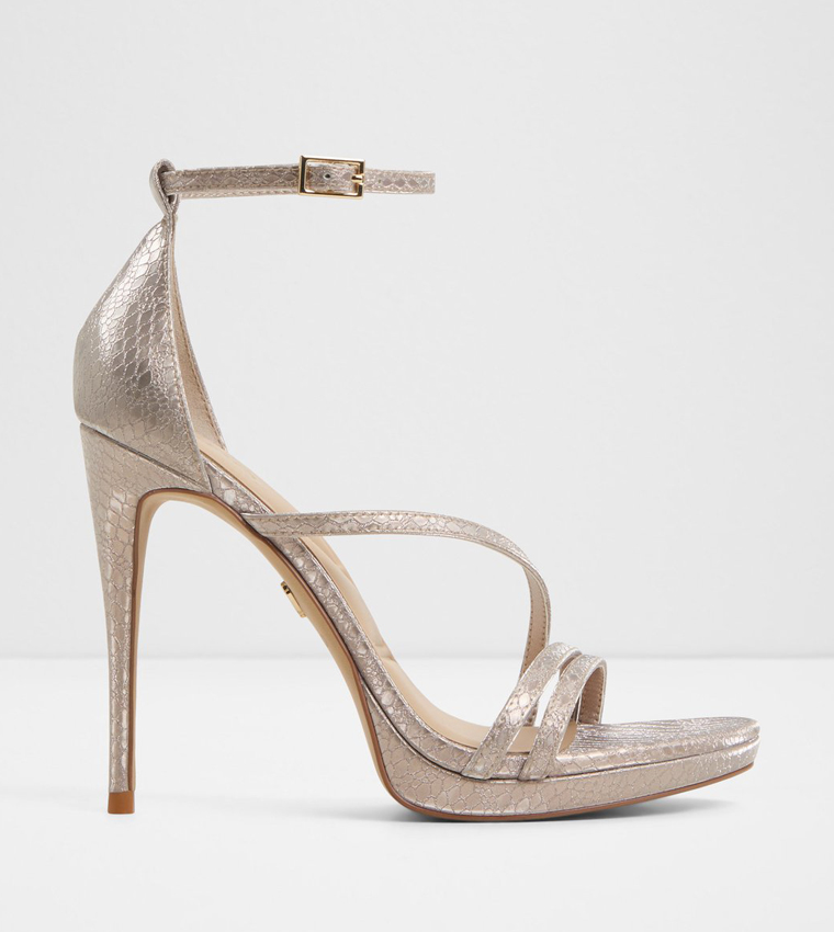 ODELLA Textured Strappy Heeled Sandals