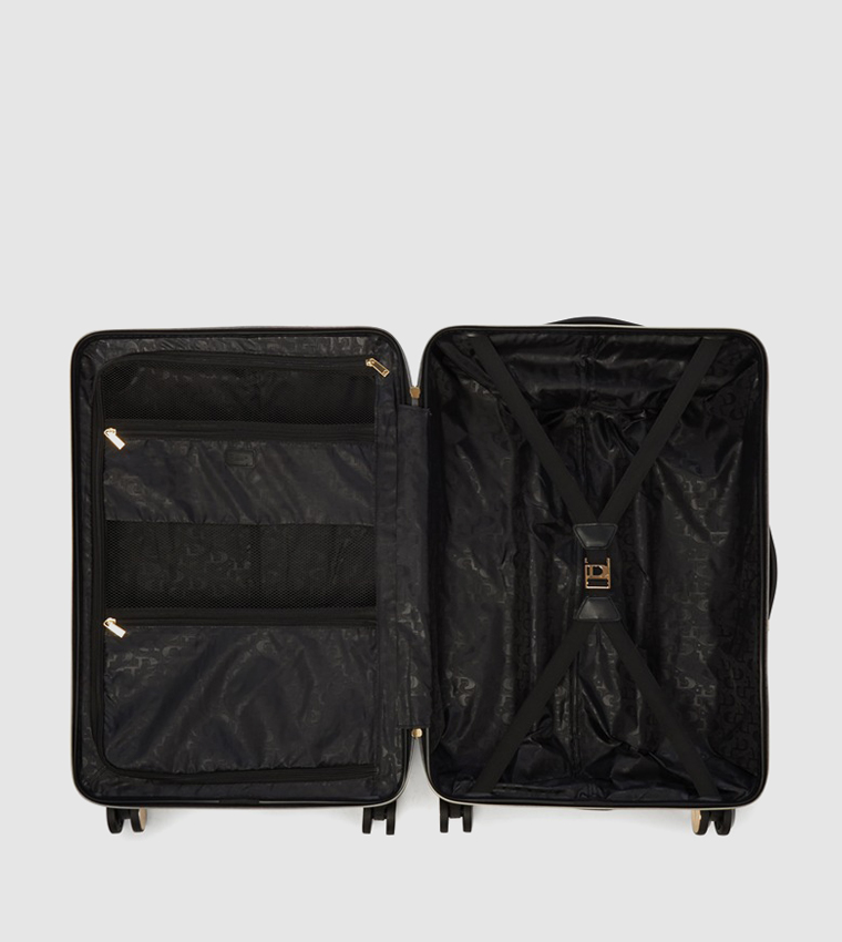 Buy Dune London Logo Detail Hard Shell Trolley Bag, 67cm In Black