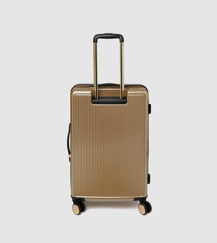 Buy Dune London Logo Detail Hard Shell Trolley Bag, 67cm In Gold