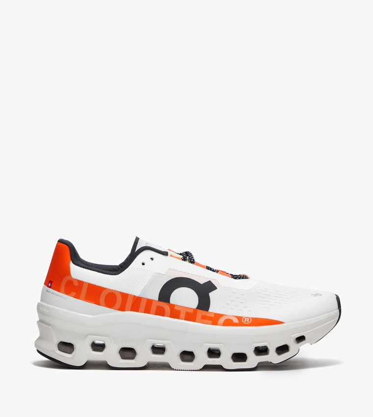 Orange and clearance white running shoes