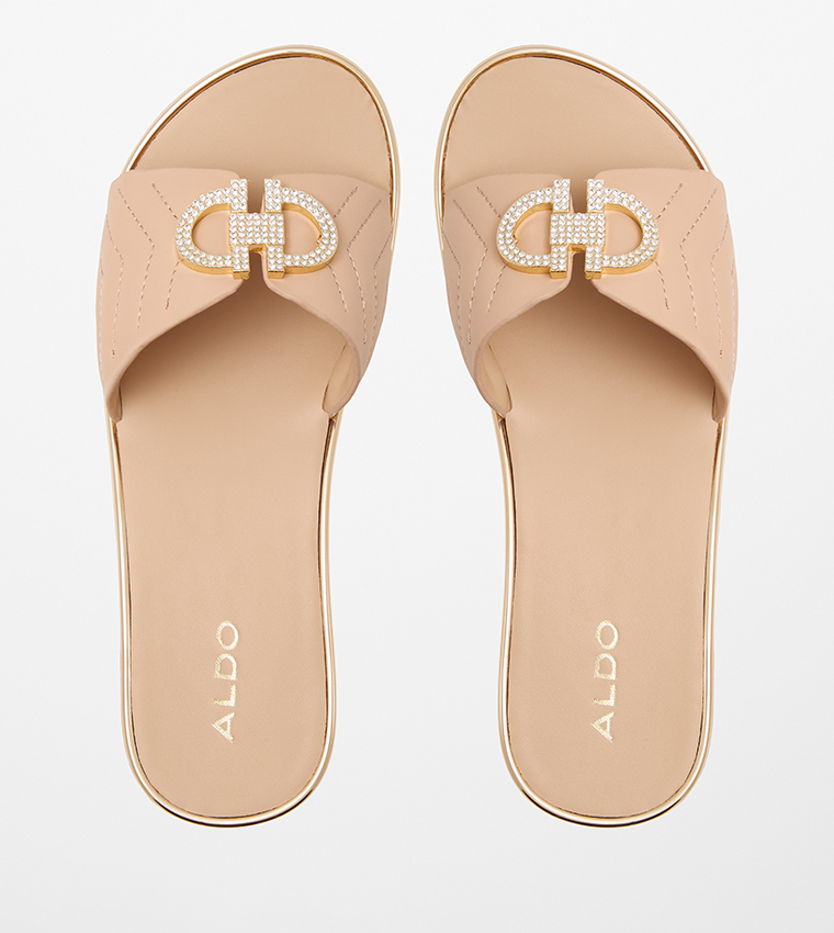 Buy Aldo ONERYAN Metal Accent Wedge Sandals In Beige 6thStreet Oman