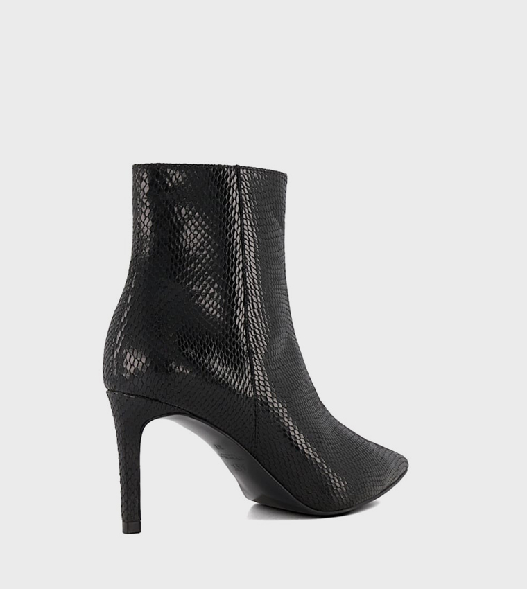 OONAZ Textured Heeled Ankle Boots