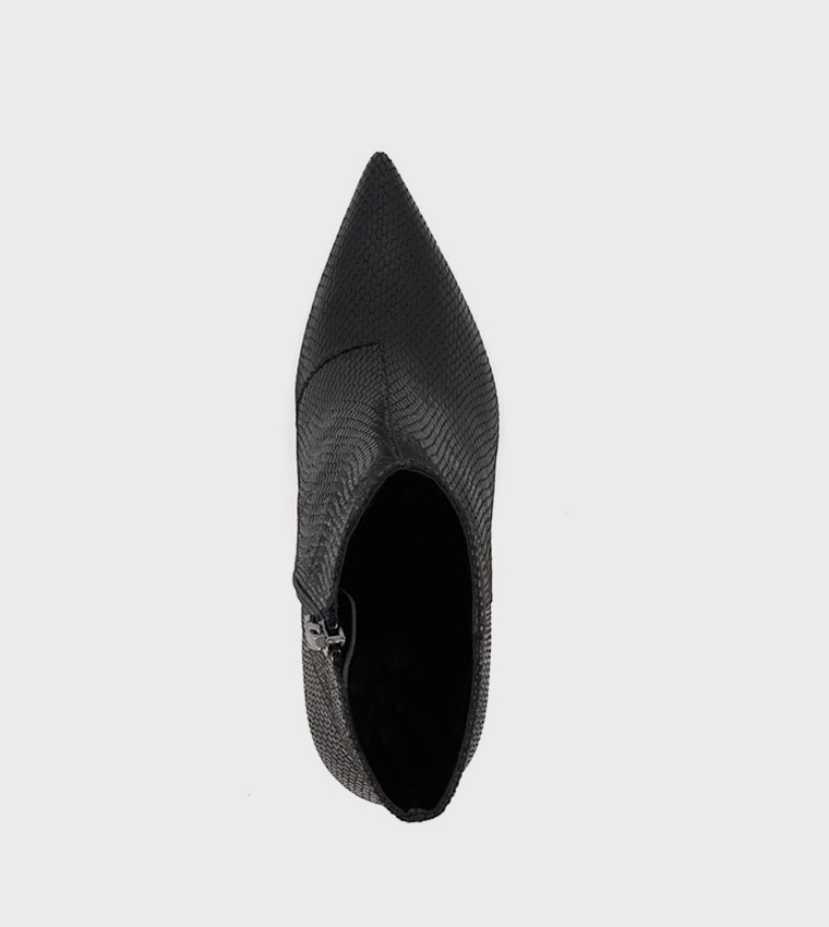 OONAZ Textured Heeled Ankle Boots